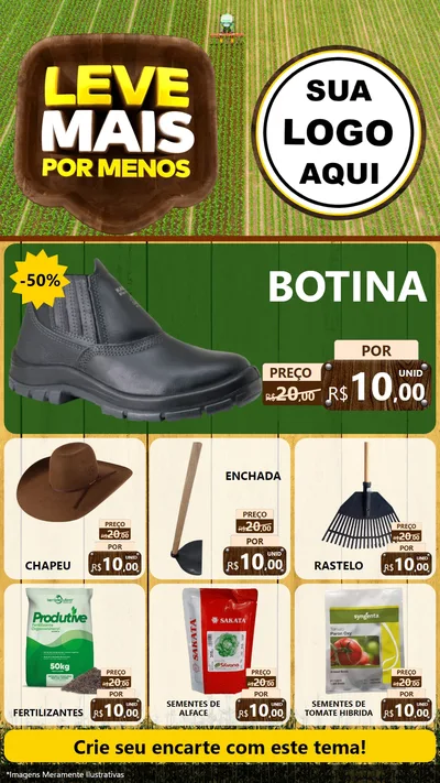 Modelo de Rede Social para Stories com o tema Leve Mais Por Menos - Agro para Agropecuária
