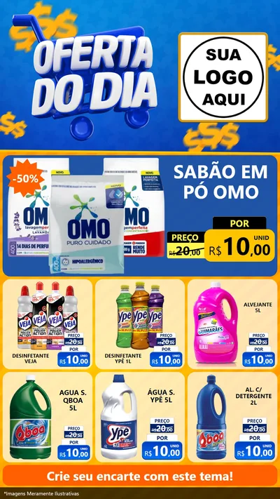 Modelo de Rede Social para Stories com o tema Oferta do Dia para Produtos de Limpeza