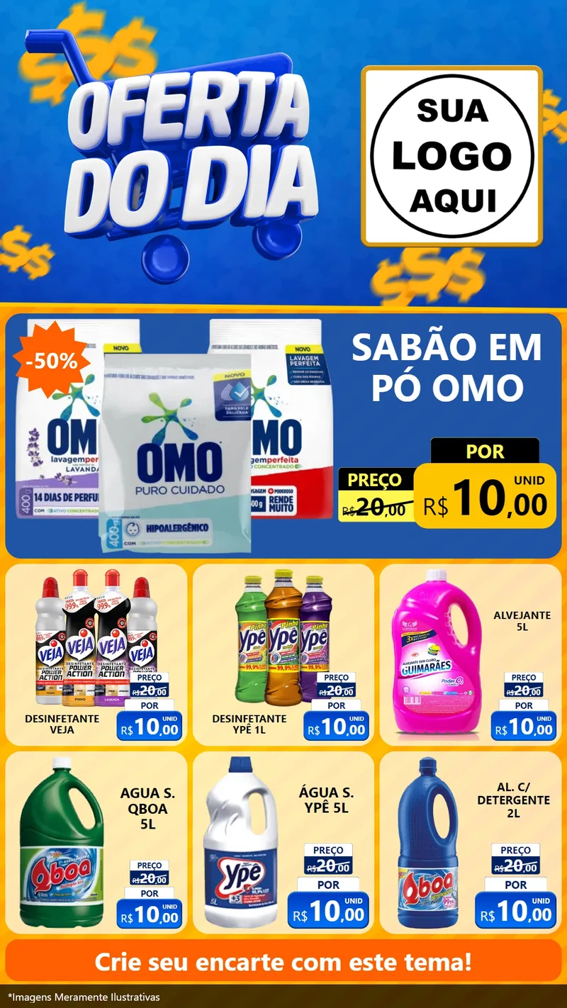 Modelo de Rede Social para Stories com o tema Oferta do Dia para Produtos de Limpeza