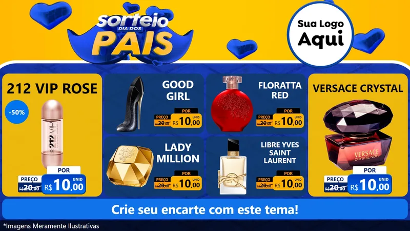 Modelo de TV para TV Horizontal com o tema Sorteio Dia dos Pais para Perfumes