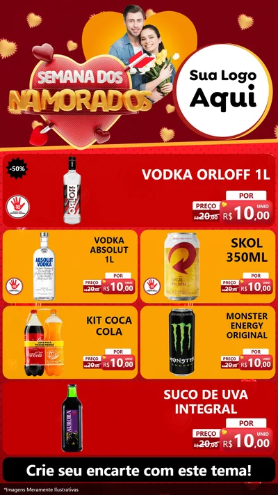 Modelo de TV para TV Vertical com o tema Semana dos Namorados para Distribuidora de bebidas
