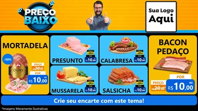 Modelo de TV para TV Horizontal com o tema Preço Baixo para Frios e Laticínios