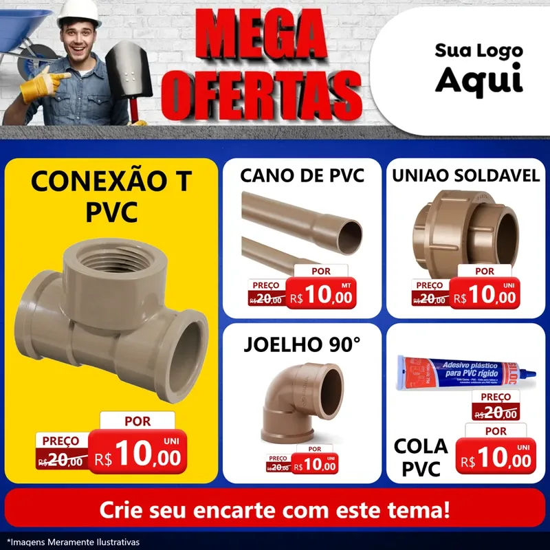 Modelo de Rede Social para Feed Facebook com o tema Material de Construção para Tubos e conexões