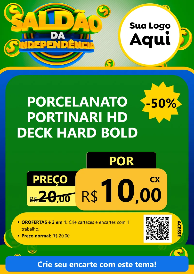 Modelo de Cartaz para Cartaz A4 Vertical com o tema Saldão da Indepêndencia para Pisos e revestimentos