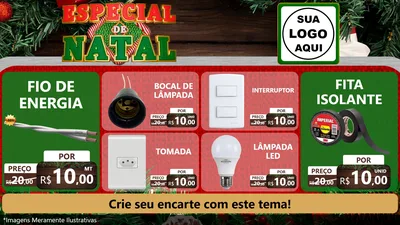 Modelo de TV para TV Horizontal com o tema Especial de Natal para Materiais Elétricos