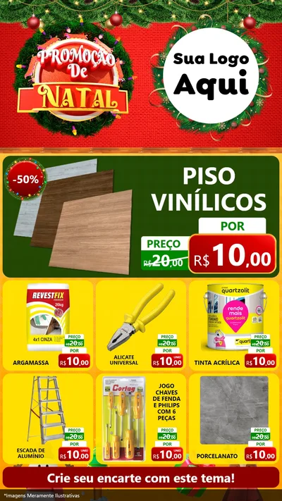 Modelo de Rede Social para Stories com o tema Promoção de Natal para Material para Construção