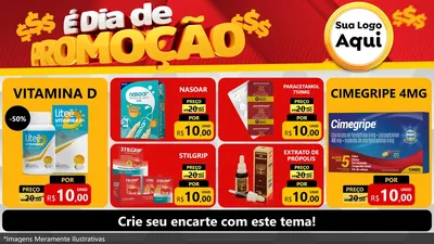 Modelo de TV para TV Horizontal com o tema É Dia De Promoção para Farmácia