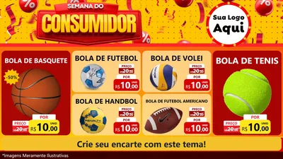 Modelo de TV para TV Horizontal com o tema Semana do Consumidor para Artigos Esportivos