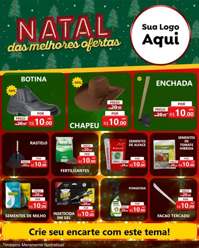 Modelo de Rede Social para Feed Instagram com o tema Natal das Melhores Ofertas para Agropecuária
