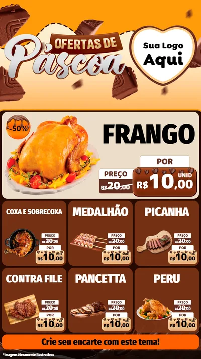 Modelo de Rede Social para Stories com o tema Ofertas de Páscoa para Assados