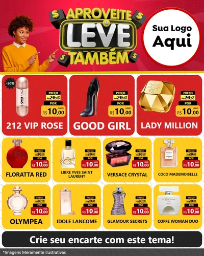 Modelo de Rede Social para Feed Instagram com o tema Aproveite e Leve Também para Perfumes