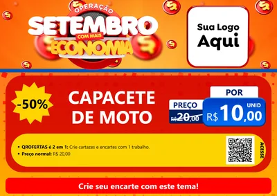 Modelo de Cartaz para Cartaz A4 Horizontal com o tema Operação Setembro Com Muita Economia para Moto peças