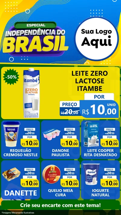 Modelo de Rede Social para Stories com o tema Especial Independência do Brasil para Frios e Laticínios