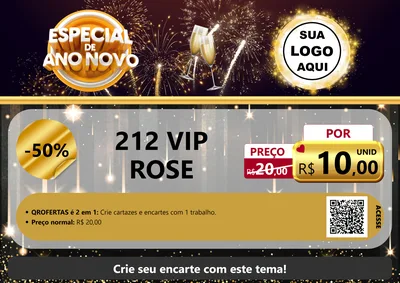 Modelo de Cartaz para Cartaz A4 Horizontal com o tema Especial de Ano Novo para Perfumes