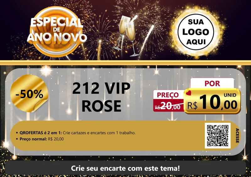 Modelo de Cartaz para Cartaz A4 Horizontal com o tema Especial de Ano Novo para Perfumes
