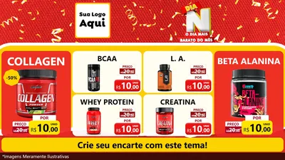 Modelo de TV para TV Horizontal com o tema Dia N o Dia Mais Barato do Mês para Suplementos alimentares
