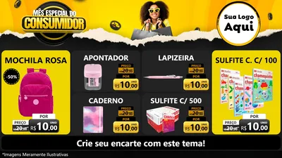 Modelo de TV para TV Horizontal com o tema Mês Especial do Consumidor para Papelaria
