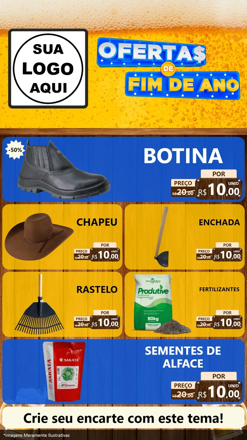 Modelo de TV para TV Vertical com o tema Ofertas de Fim de Ano para Agropecuária