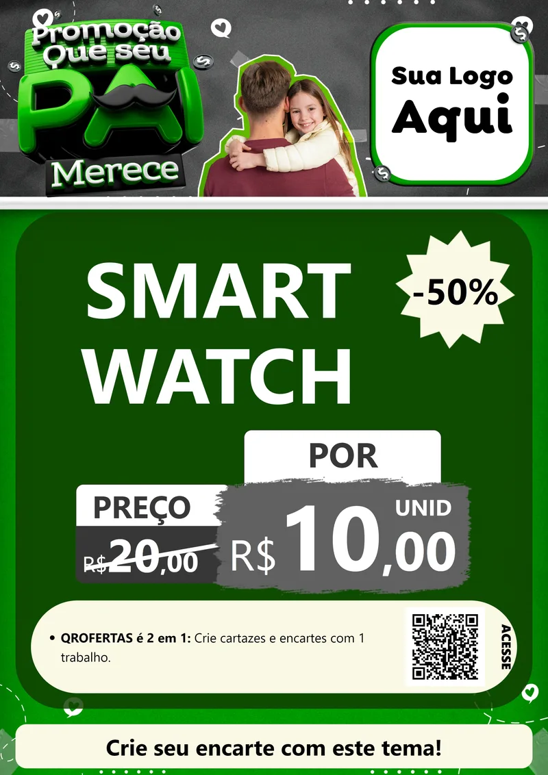 Modelo de Cartaz para Cartaz A4 Vertical com o tema Promoção Que seu Pai Merece para Informática