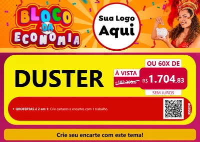 Modelo de Cartaz para Cartaz A4 Horizontal com o tema Bloco da Economia para Concessionaria de Carros