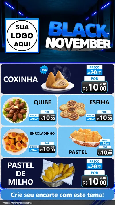 Modelo de TV para TV Vertical com o tema Black November para Salgadaria