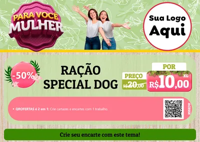 Modelo de Cartaz para Cartaz A4 Horizontal com o tema Para Você Mulher para Pet Shop