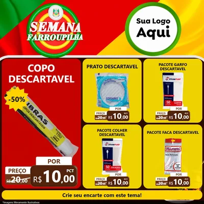 Modelo de Rede Social para Feed Facebook com o tema Semana Farroupilha para Embalagens