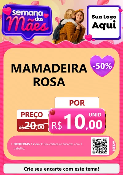 Modelo de Cartaz para Cartaz A4 Vertical com o tema Semana das Mães para Bebês