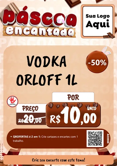 Modelo de Cartaz para Cartaz A4 Vertical com o tema Páscoa Encantada para Distribuidora de bebidas
