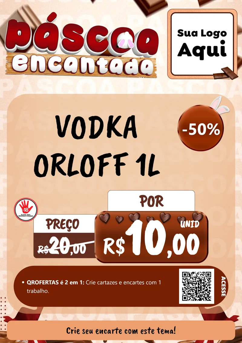 Modelo de Cartaz para Cartaz A4 Vertical com o tema Páscoa Encantada para Distribuidora de bebidas