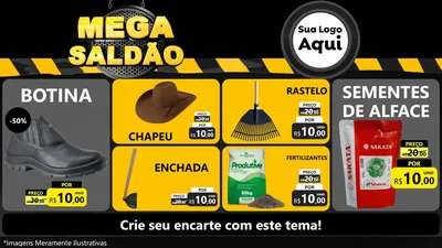 Modelo de TV para TV Horizontal com o tema Mega Saldão para Agropecuária