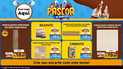 Modelo de TV para TV Horizontal com o tema Páscoa de Ofertas para Pisos e revestimentos