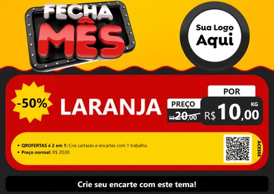 Modelo de Cartaz para Cartaz A4 Horizontal com o tema Fecha Mês para Hortifrúti
