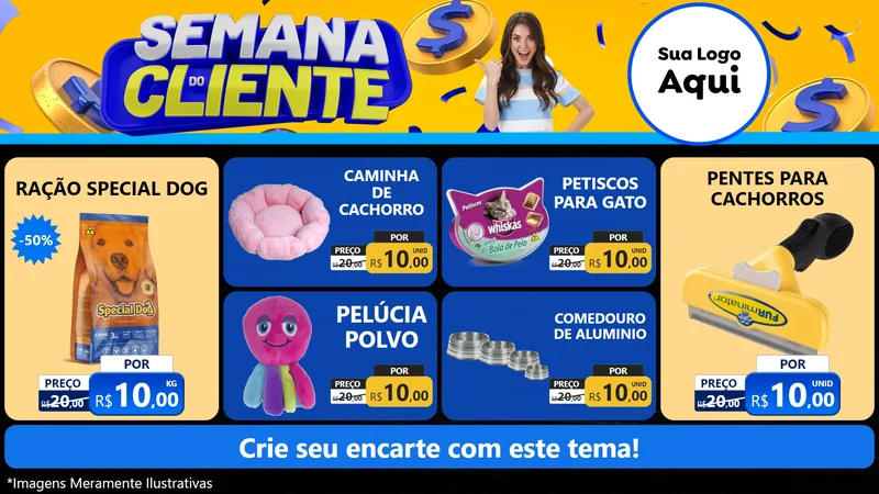 Modelo de TV para TV Horizontal com o tema Semana do Cliente para Pet Shop