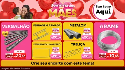 Modelo de TV para TV Horizontal com o tema Semana Das Mães para Ferragens