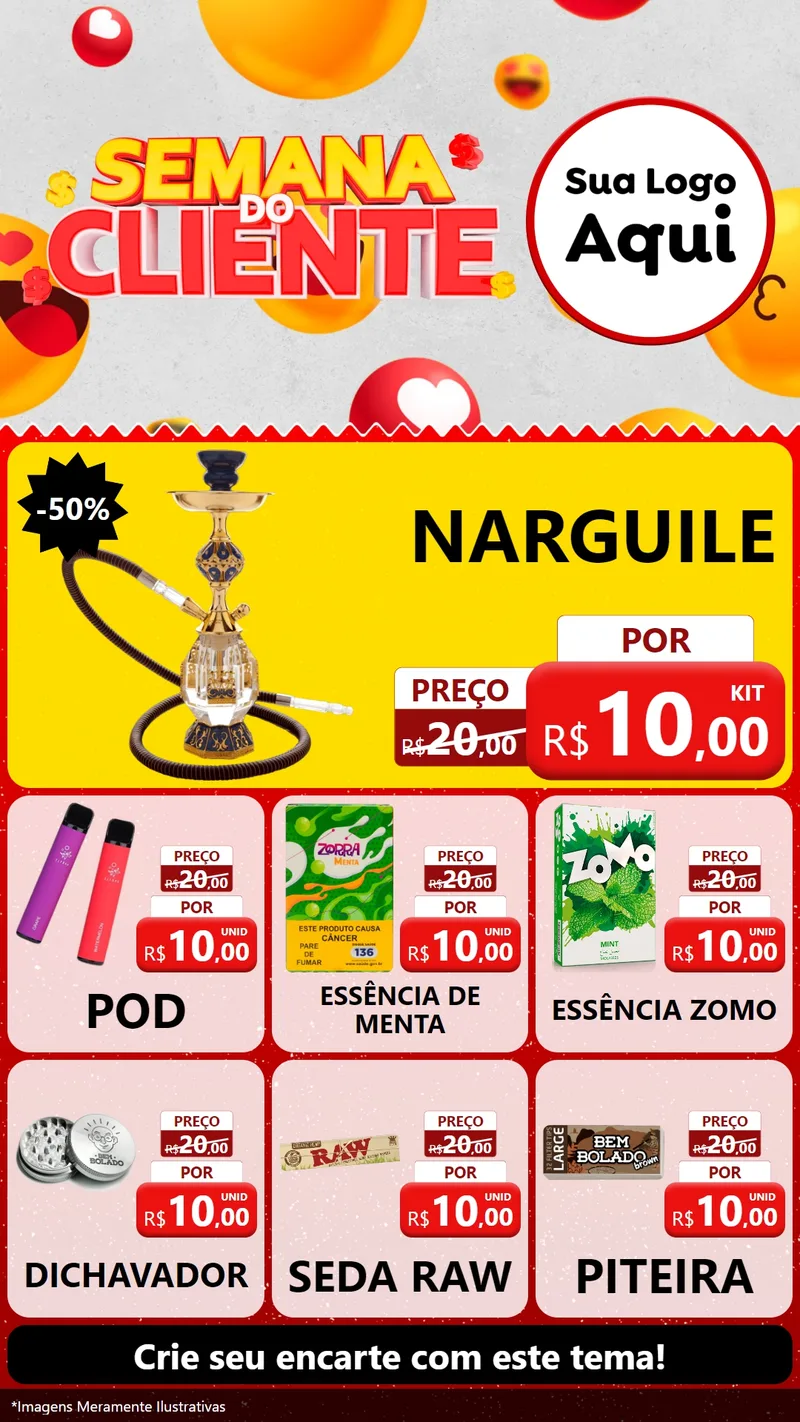 Modelo de Rede Social para Stories com o tema Semana do Cliente para Tabacaria