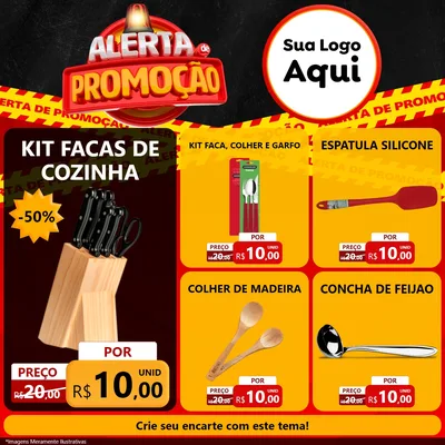 Modelo de Rede Social para Feed Facebook com o tema Alerta de Promoção para Utilidades Domésticas