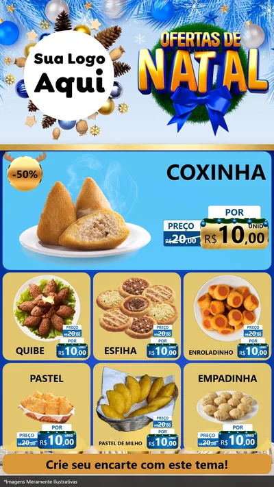 Modelo de Rede Social para Stories com o tema Ofertas de Natal para Salgadaria