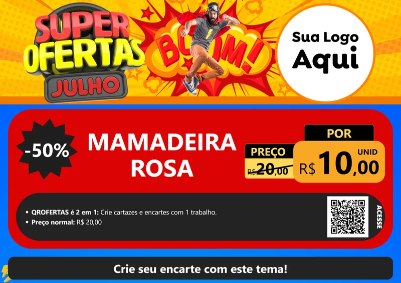 Modelo de Cartaz para Cartaz A4 Horizontal com o tema Super Ofertas Julho para Bebês
