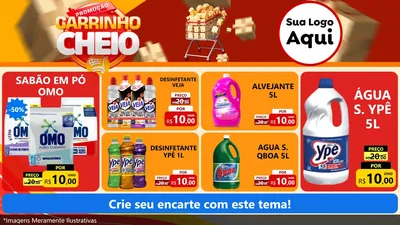 Modelo de TV para TV Horizontal com o tema Promoção carrinho cheio para Produtos de Limpeza