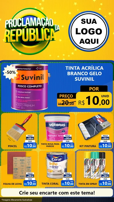 Modelo de Rede Social para Stories com o tema Proclamação da República para Tintas e Ferramentas