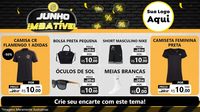 Modelo de TV para TV Horizontal com o tema Junho Imbatível para Roupas e acessórios