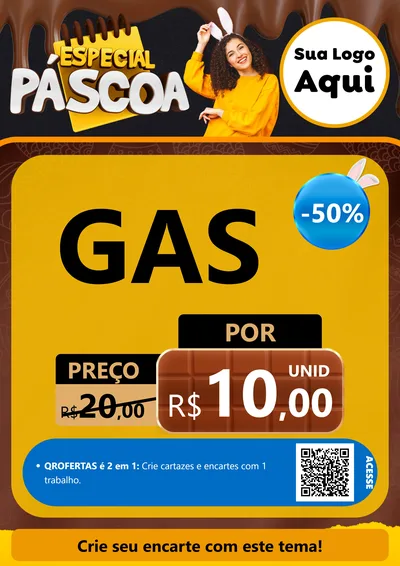 Modelo de Cartaz para Cartaz A4 Vertical com o tema Especial Páscoa para Água e gás