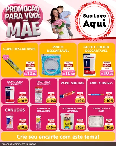 Modelo de Rede Social para Feed Instagram com o tema Promoção Para Você Mãe para Embalagens