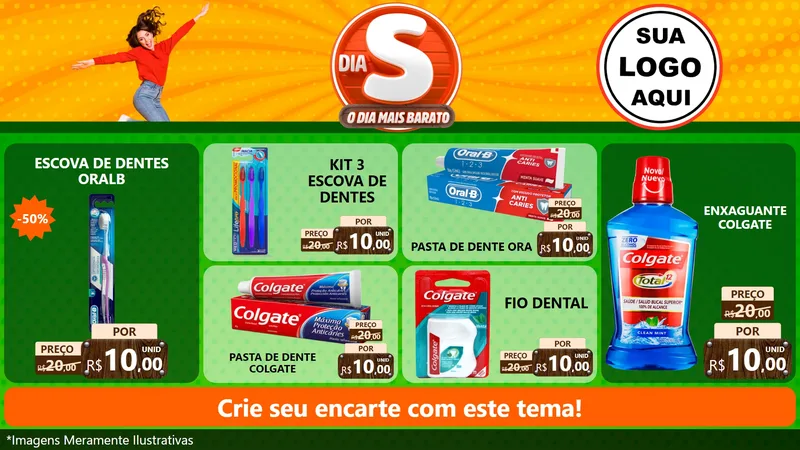 Modelo de TV para TV Horizontal com o tema Dia S - O Dia Mais Barato para Higiene Pessoal