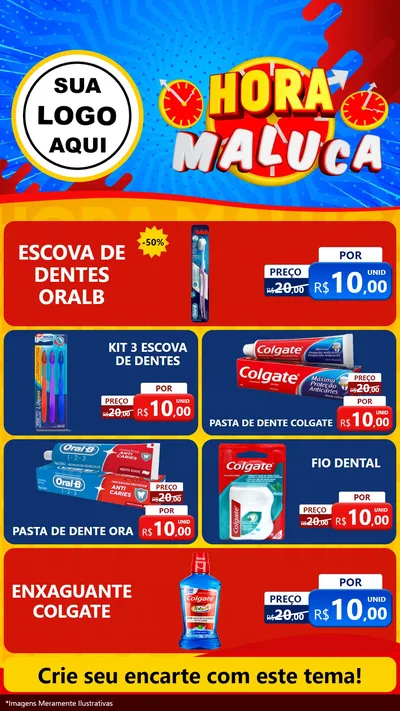 Modelo de TV para TV Vertical com o tema Hora Maluca para Higiene Pessoal