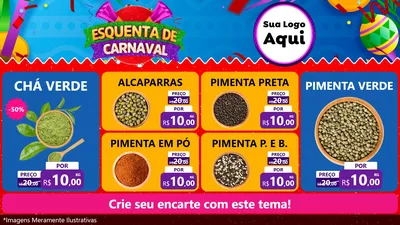 Modelo de TV para TV Horizontal com o tema Esquenta de Carnaval para Produtos Naturais