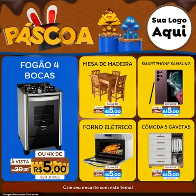Modelo de Rede Social para Feed Facebook com o tema Páscoa para Móveis e Eletro
