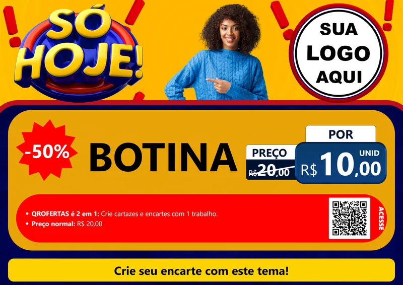 Modelo de Cartaz para Cartaz A4 Horizontal com o tema Só Hoje! para Agropecuária