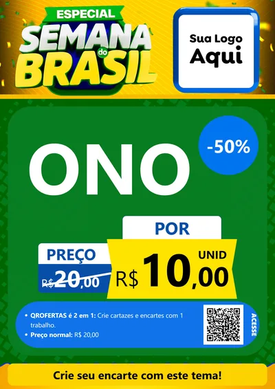 Modelo de Cartaz para Cartaz A4 Vertical com o tema Especial Semana do Brasil para Óticas